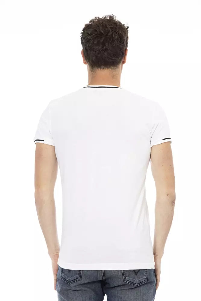 Trussardi Action Weißes Herren-T-Shirt aus Baumwolle