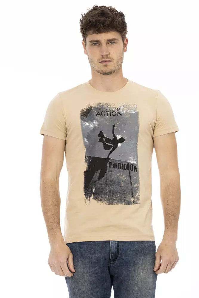 Trussardi Action Beiges Baumwoll-T-Shirt für Herren