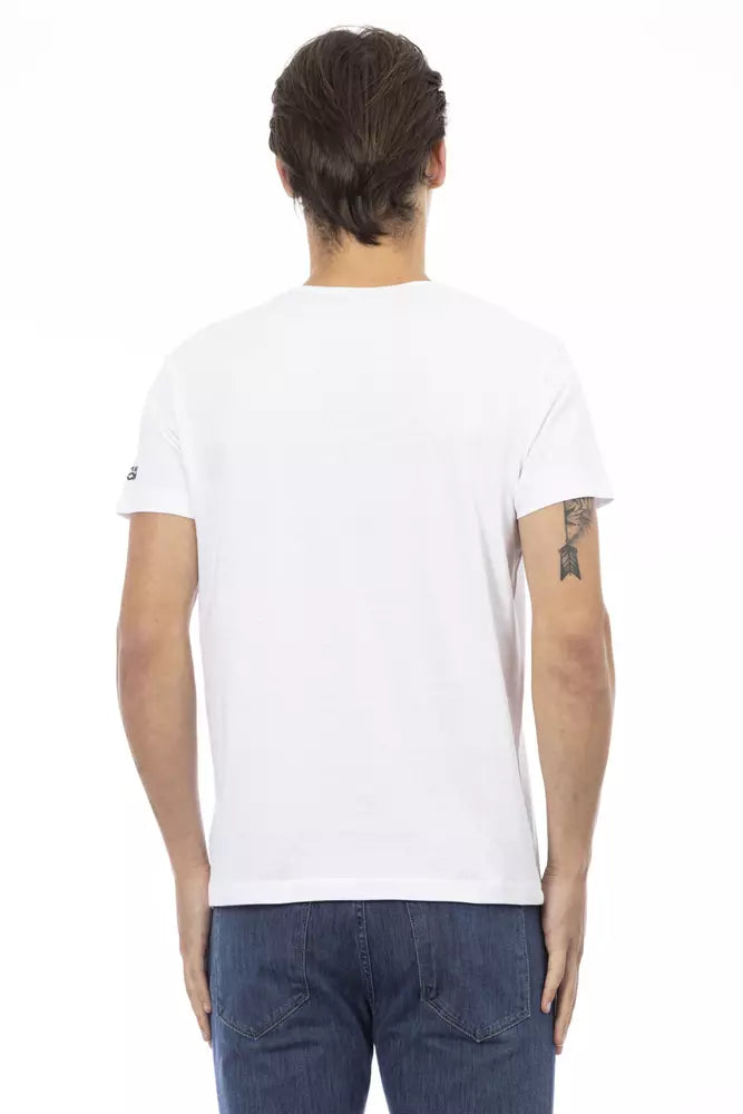 Trussardi Action Weißes Herren-T-Shirt aus Baumwolle