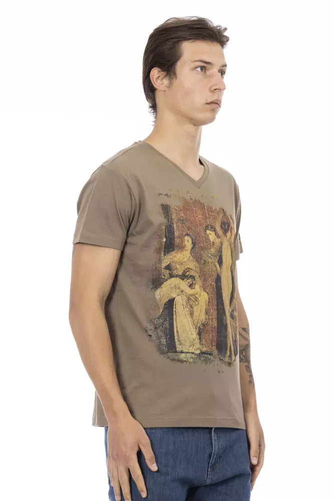 Trussardi Action Braunes Baumwoll-T-Shirt für Herren