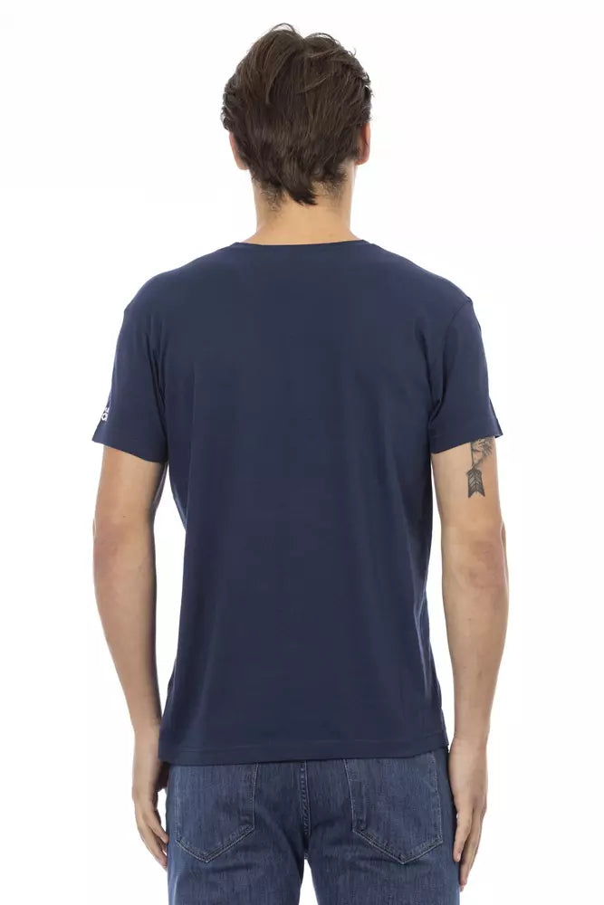 Trussardi Action Blaues Baumwoll-T-Shirt für Herren