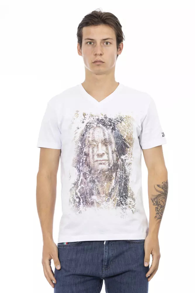 Trussardi Action Weißes Herren-T-Shirt aus Baumwolle