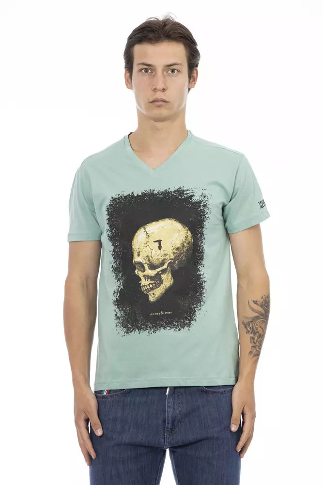 Trussardi Action Grünes Herren-T-Shirt aus Baumwolle