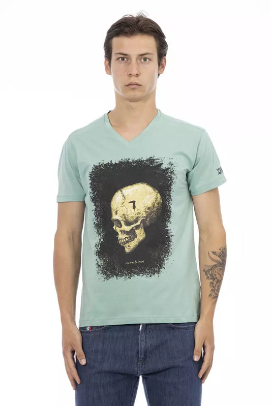 Trussardi Action Grünes Herren-T-Shirt aus Baumwolle