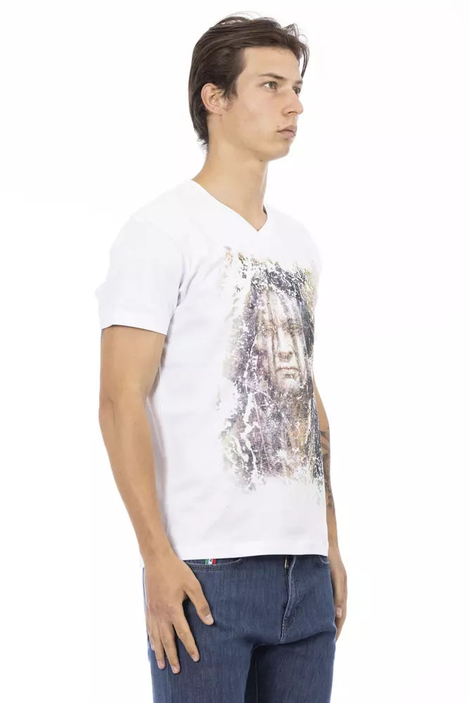 Trussardi Action Weißes Herren-T-Shirt aus Baumwolle