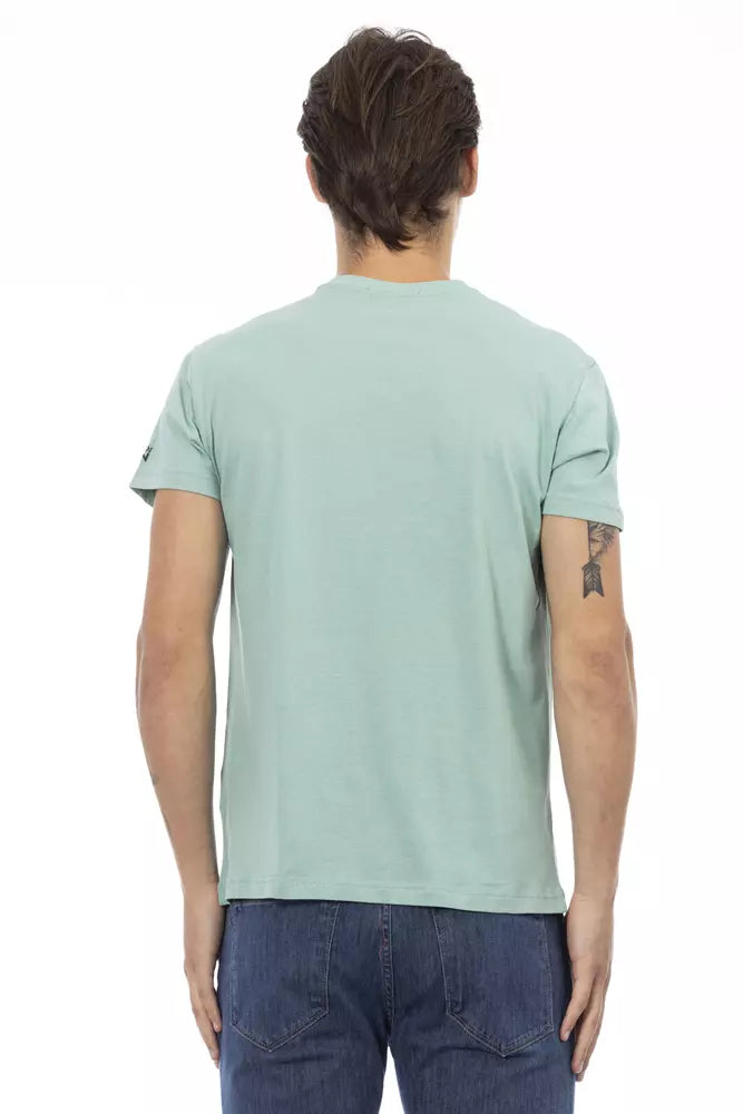 Trussardi Action Grünes Herren-T-Shirt aus Baumwolle