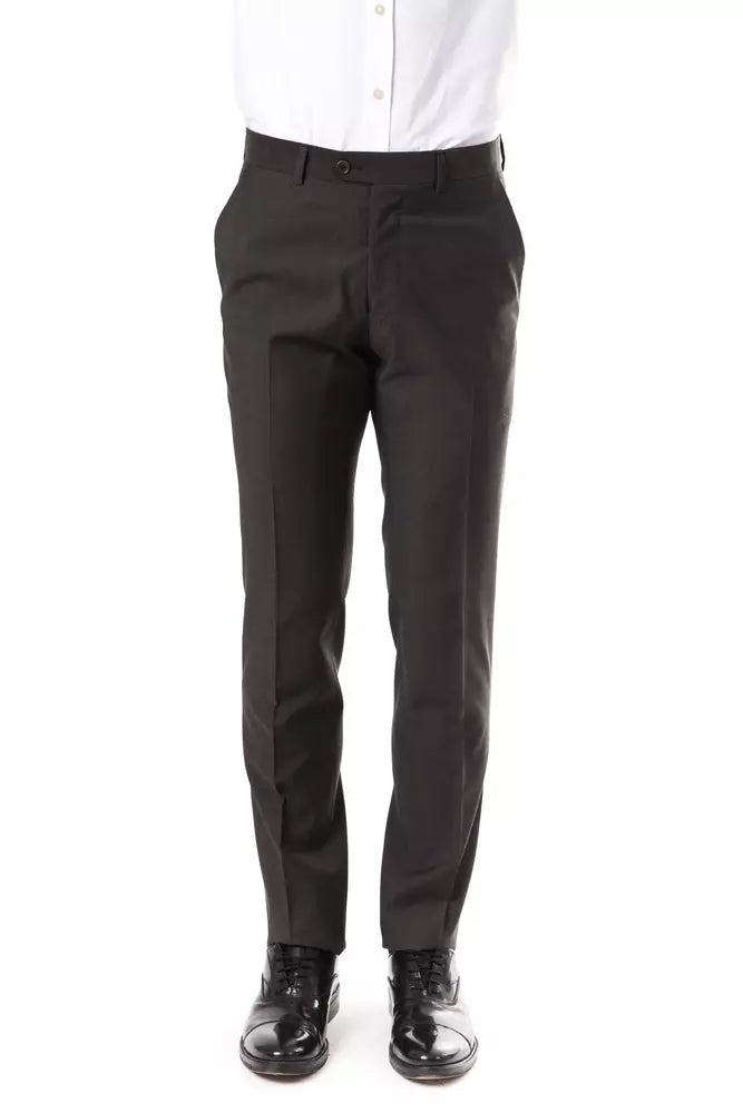 Uominitaliani Graue Wolle Herrenhose