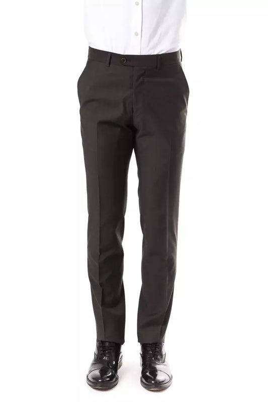 Uominitaliani Graue Wolle Herrenhose