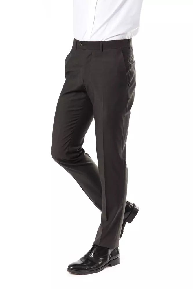 Uominitaliani Graue Wolle Herrenhose