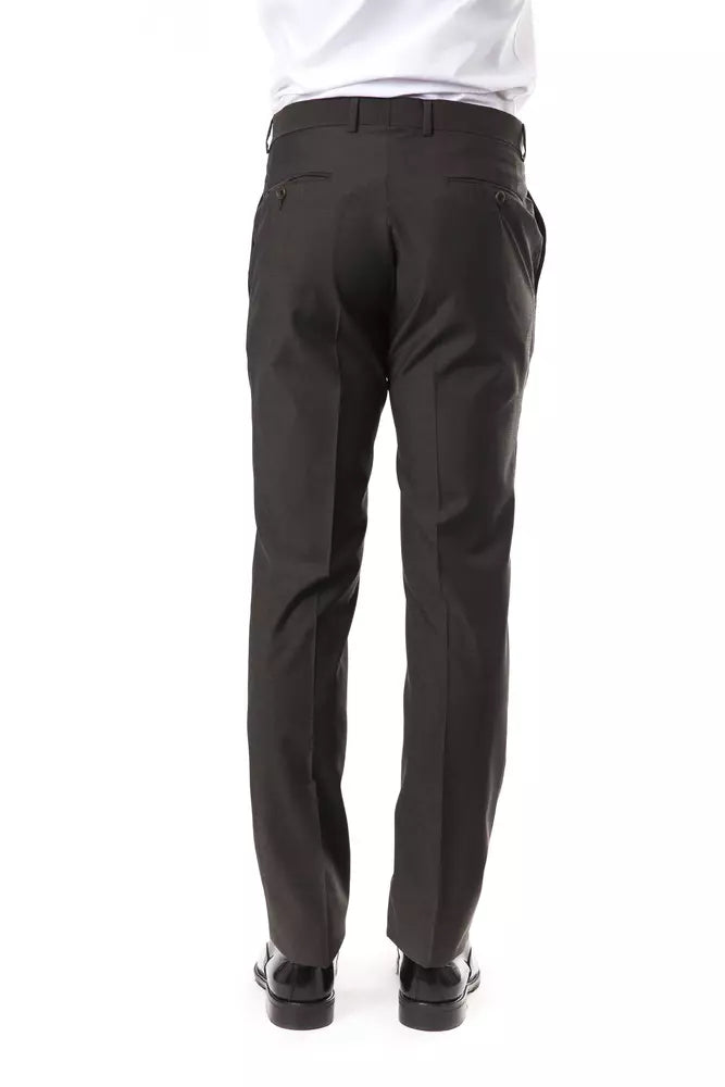Uominitaliani Graue Wolle Herrenhose