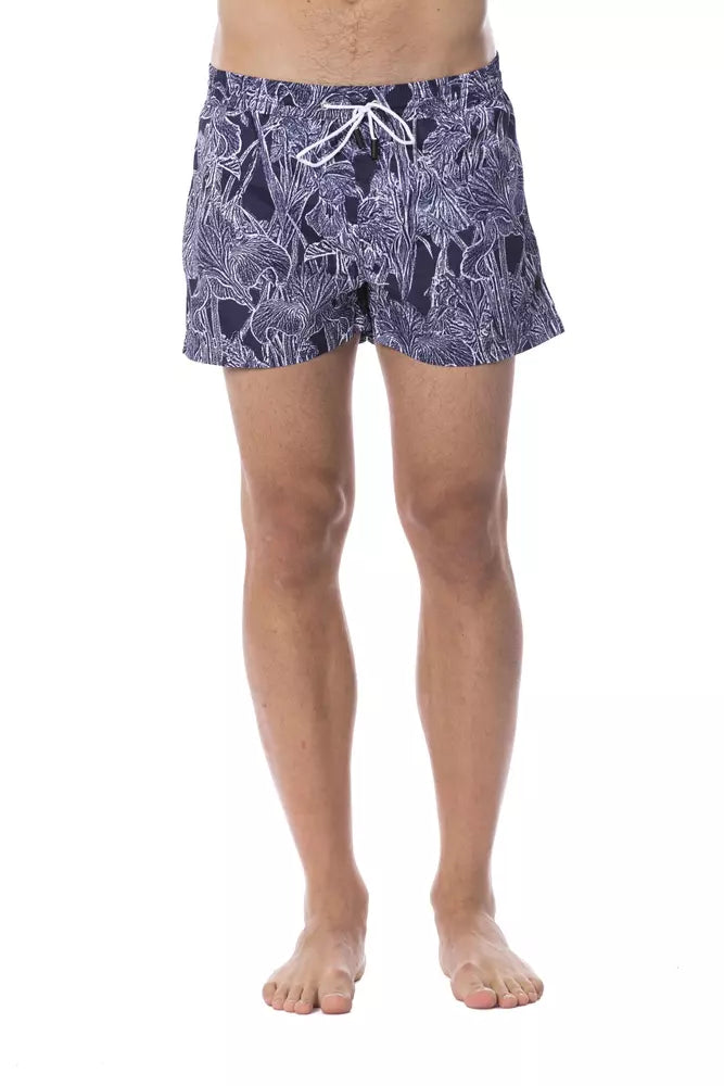 Roberto Cavalli Sport Blaue Polyester-Badehose für Herren