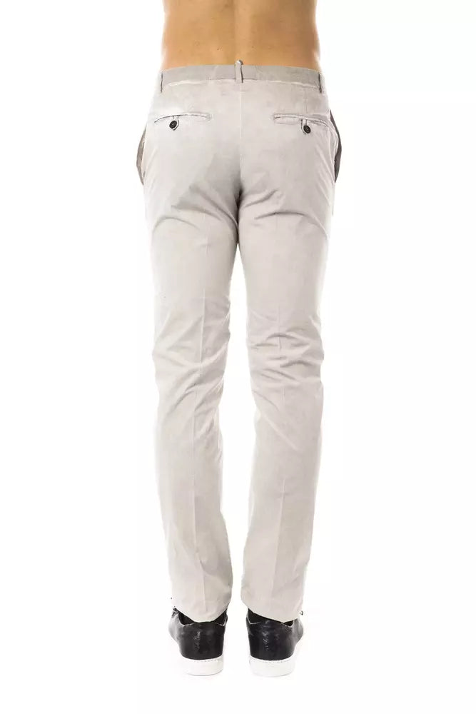 Uominitaliani Graue Baumwolle Herrenhose