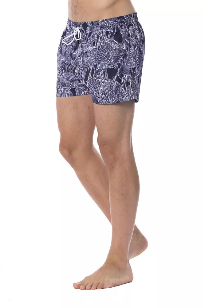 Roberto Cavalli Sport Blaue Polyester-Badehose für Herren
