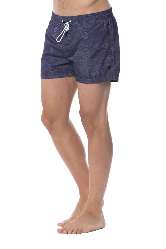 Roberto Cavalli Sport Blaue Polyester-Badehose für Herren