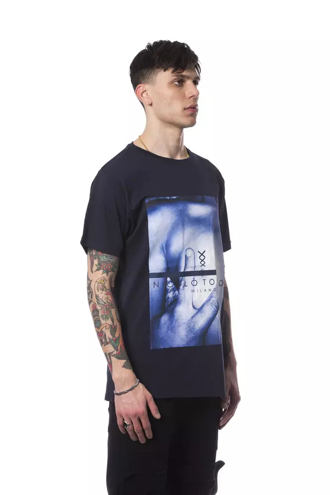 Nicolo Tonetto Baumwoll-T-Shirt für Herren in Blau