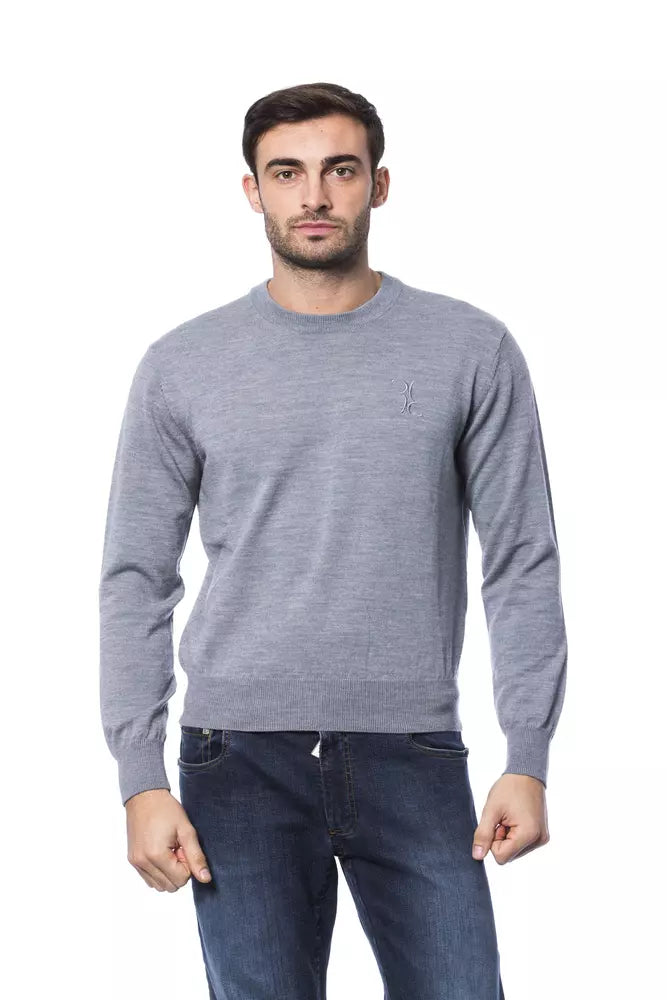 Billionaire Italian Couture Grauer Herren-Pullover aus Merinowolle