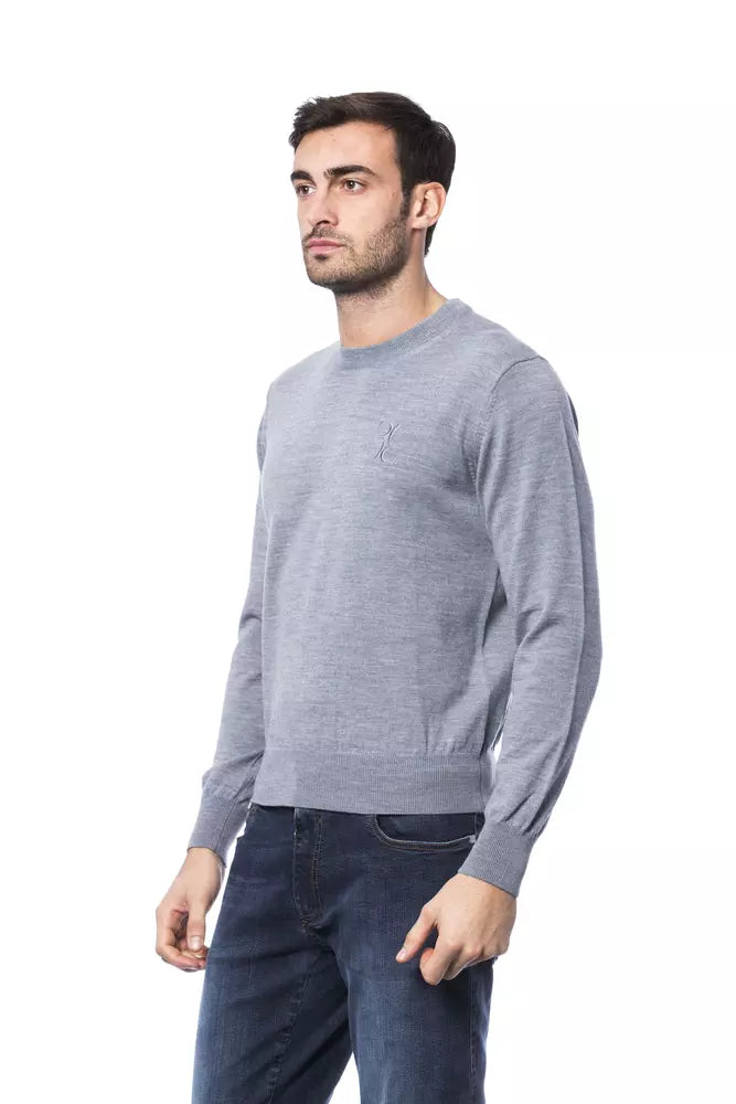Billionaire Italian Couture Grauer Herren-Pullover aus Merinowolle