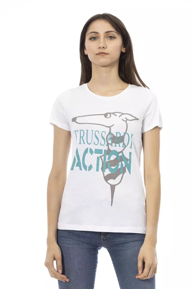 Trussardi Action Weißes T-Shirt aus Baumwolle für Frauen