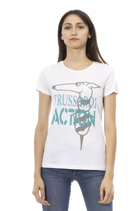 Trussardi Action Weißes T-Shirt aus Baumwolle für Frauen