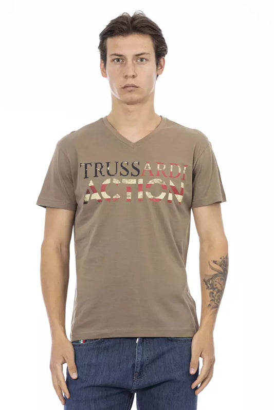 Trussardi Action Braunes Baumwoll-T-Shirt für Herren