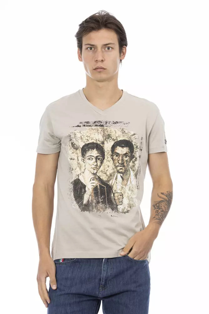 Trussardi Action Beiges Baumwoll-T-Shirt für Herren