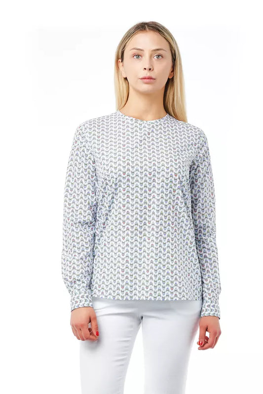 Bagutta Weiße Baumwollbluse für Frauen mit Totenkopfdruck