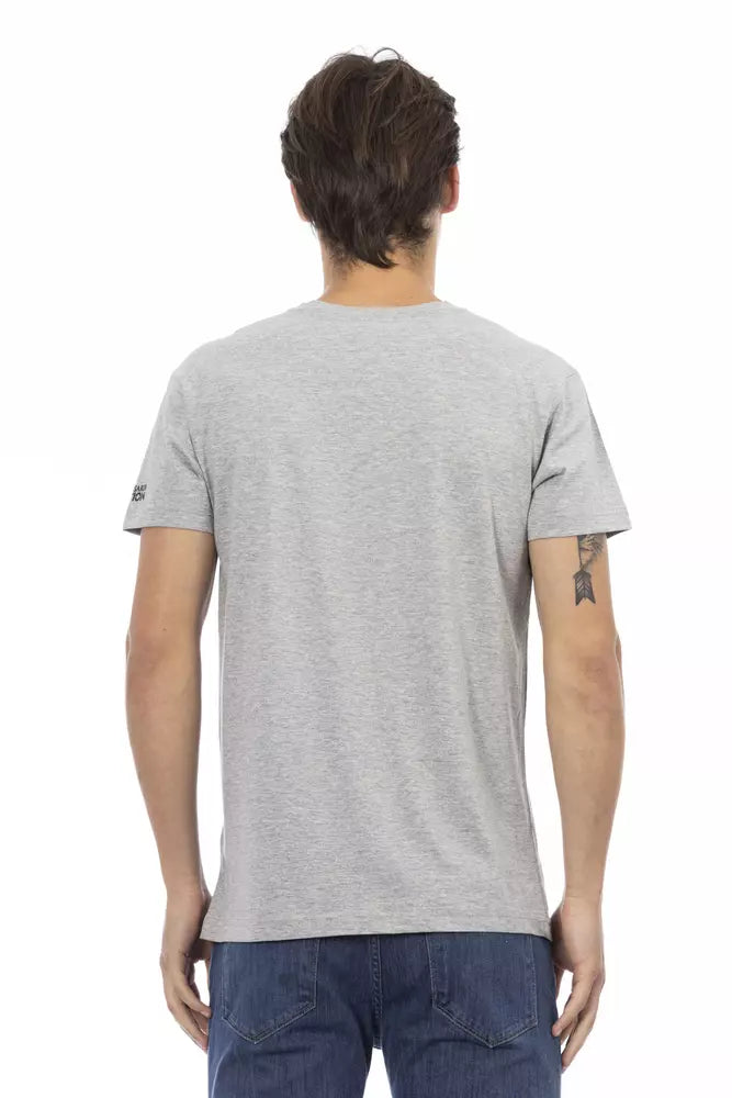 Trussardi Action Graues Baumwoll-T-Shirt für Herren
