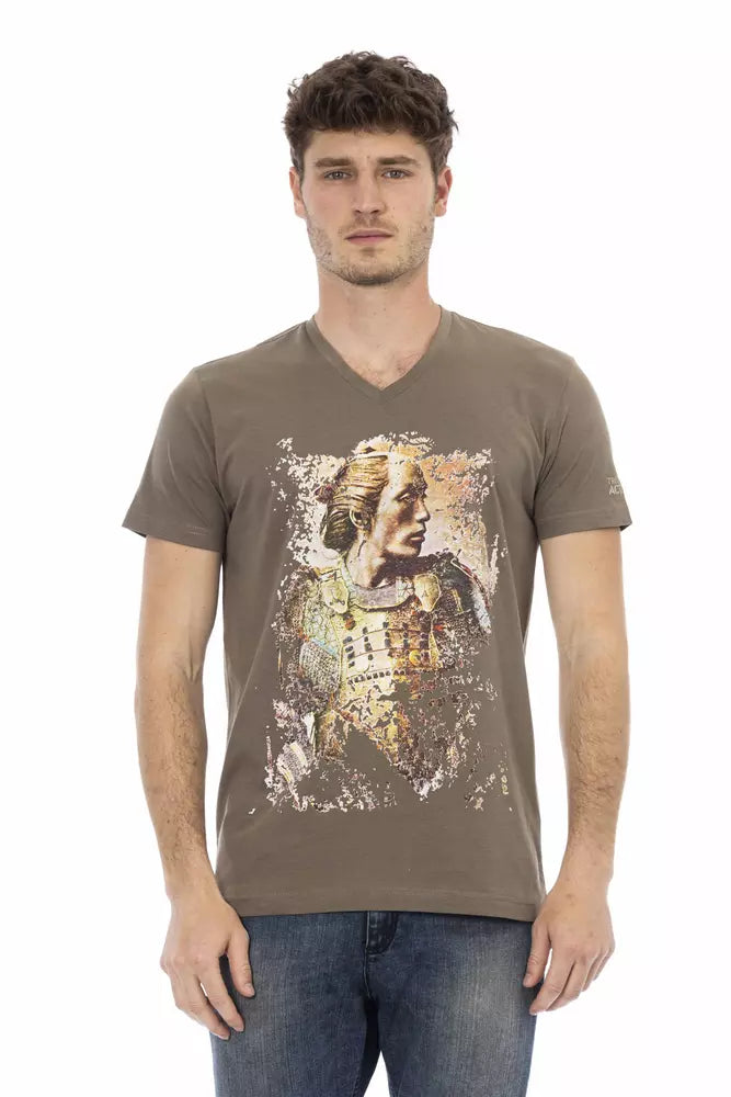 Trussardi Action Braunes Herren T-Shirt aus Baumwolle