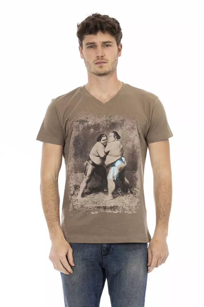 Trussardi Action Braunes Baumwoll-T-Shirt für Herren