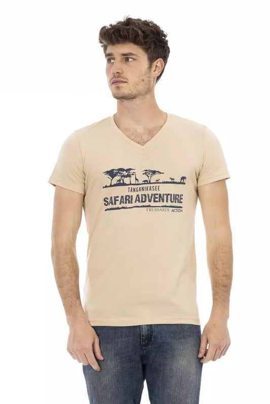 Trussardi Action Beiges Baumwoll-T-Shirt für Herren