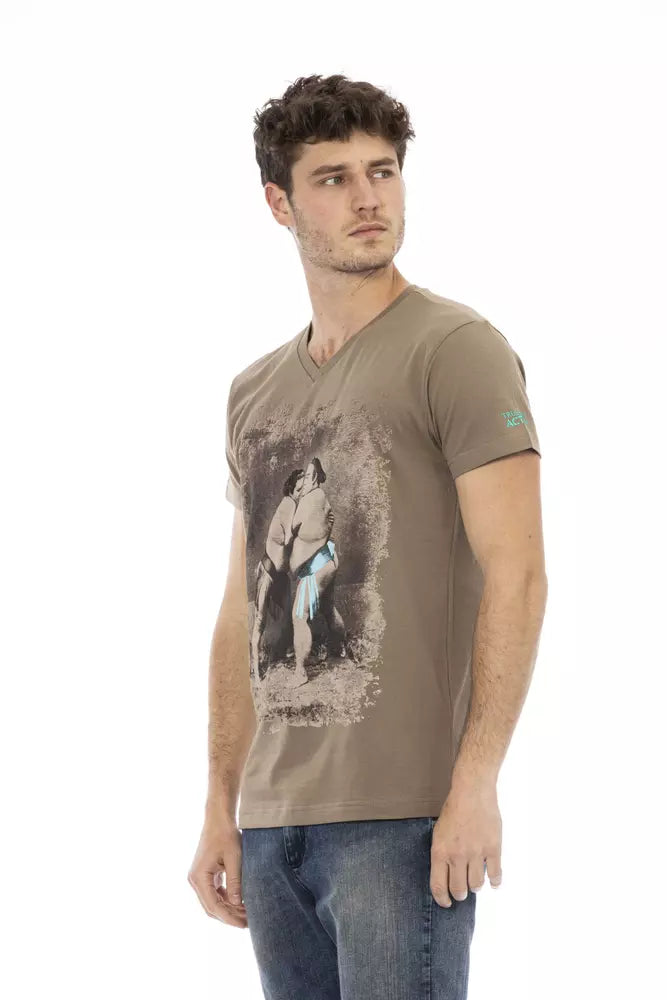 Trussardi Action Braunes Baumwoll-T-Shirt für Herren