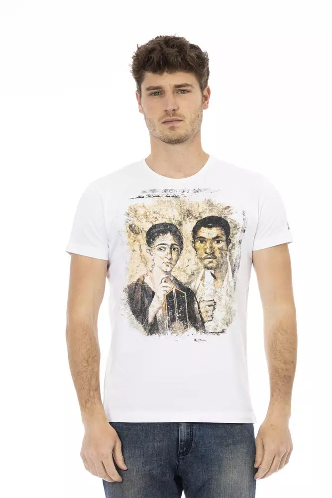 Trussardi Action Weißes Herren-T-Shirt aus Baumwolle