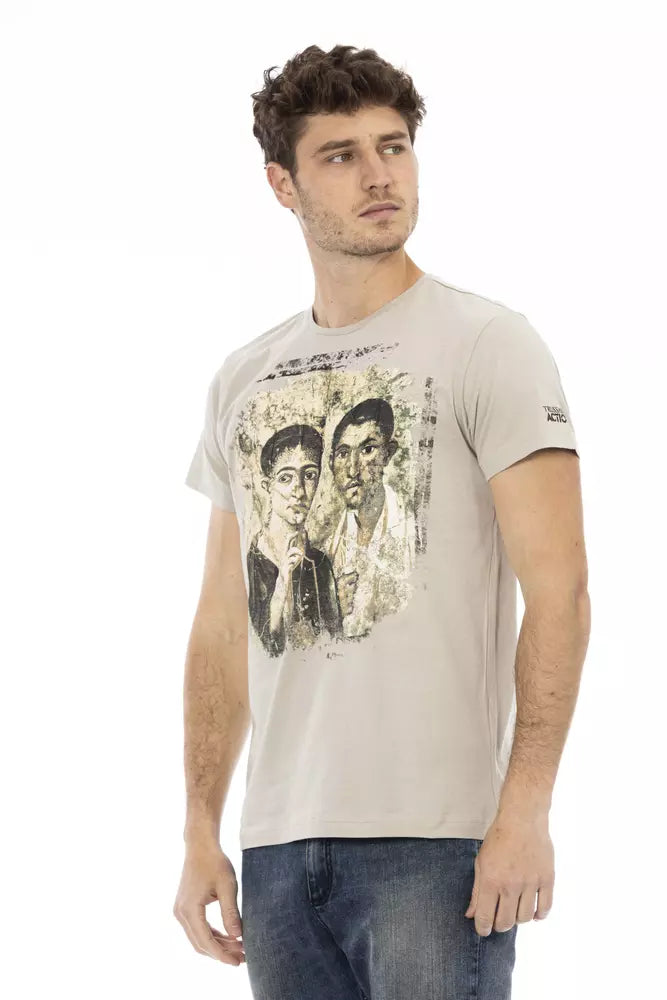 Trussardi Action Beiges Baumwoll-T-Shirt für Herren