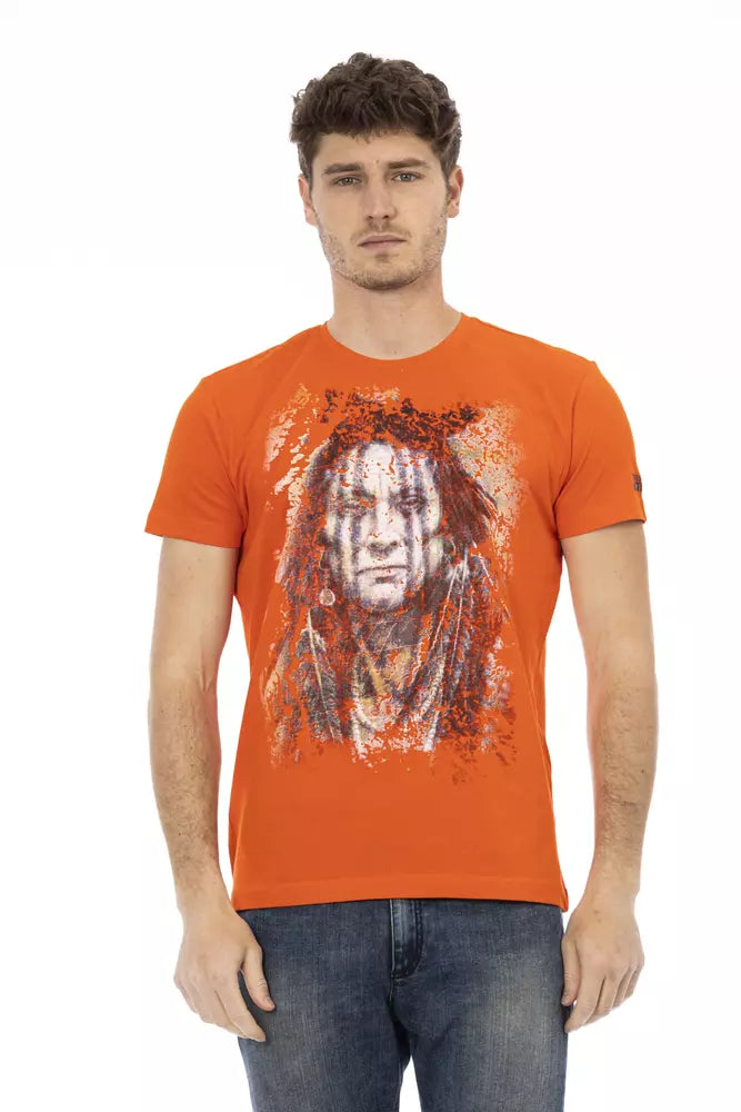 Trussardi Action Orangefarbenes Baumwoll-T-Shirt für Herren