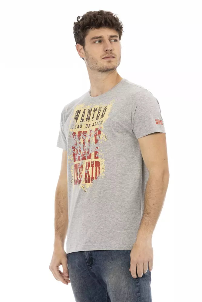 Trussardi Action Graues Baumwoll-T-Shirt für Herren