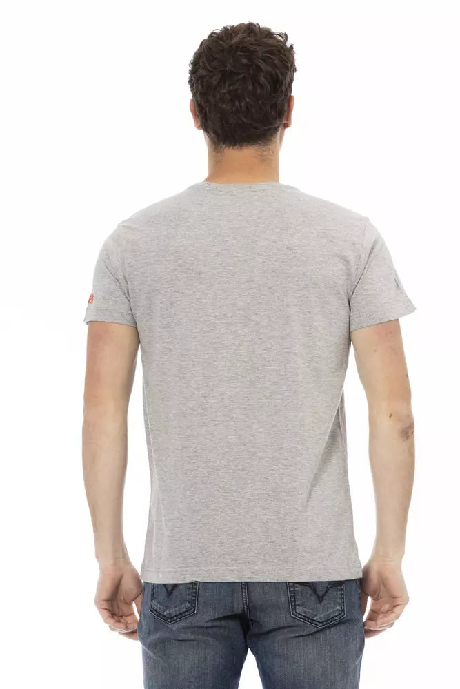 Trussardi Action Graues Baumwoll-T-Shirt für Herren