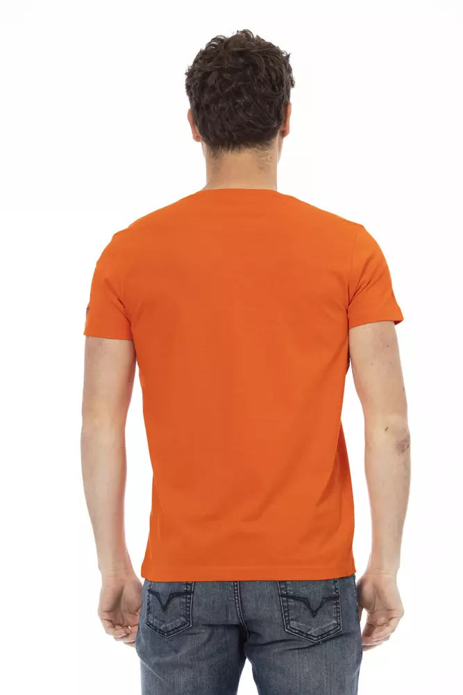 Trussardi Action Orangefarbenes Baumwoll-T-Shirt für Herren