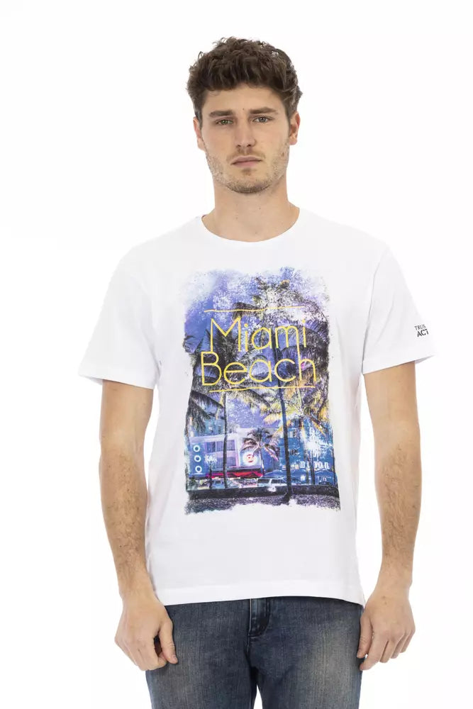 Trussardi Action Weißes Herren-T-Shirt aus Baumwolle