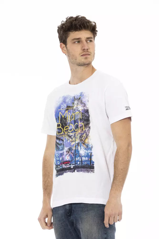 Trussardi Action Weißes Herren-T-Shirt aus Baumwolle