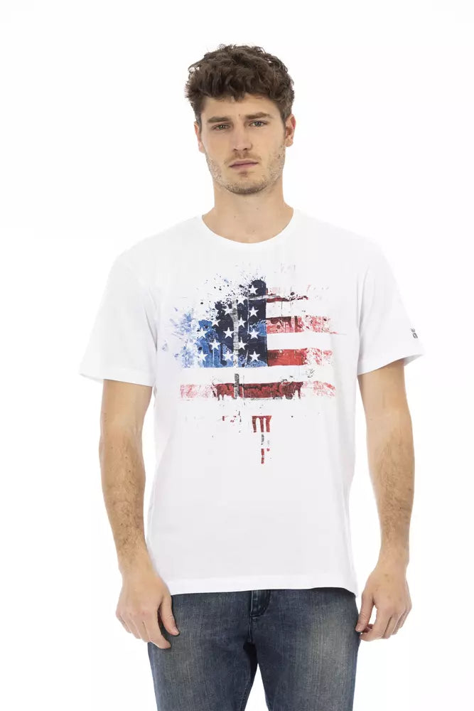 Trussardi Action Weißes Herren-T-Shirt aus Baumwolle