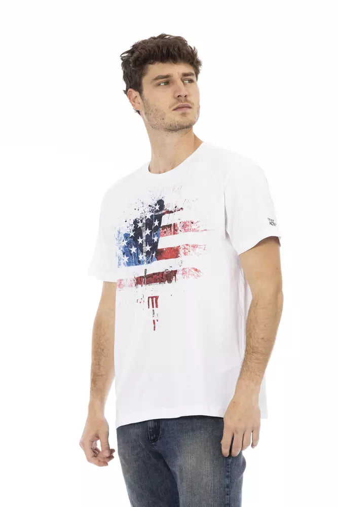 Trussardi Action Weißes Herren-T-Shirt aus Baumwolle