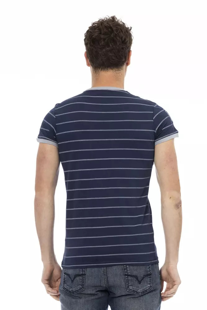 Trussardi Action Blaues Baumwoll-T-Shirt für Herren