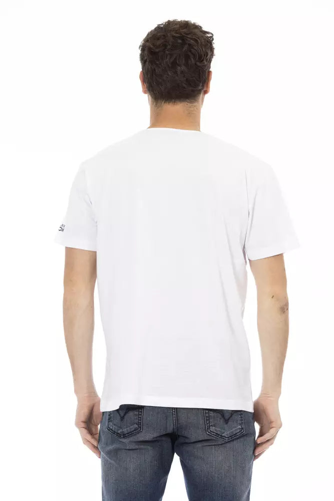 Trussardi Action Weißes Herren-T-Shirt aus Baumwolle