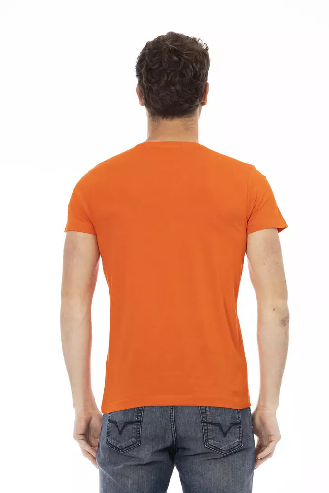 Trussardi Action Orange-farbenes Herren-T-Shirt aus Baumwolle