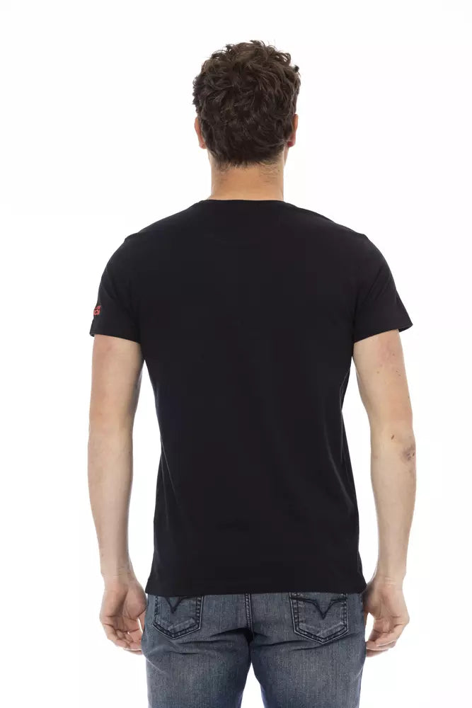 Trussardi Action Schwarzes Baumwoll-T-Shirt für Herren