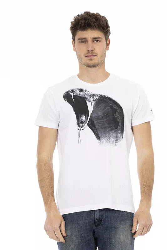 Trussardi Action Weißes Herren-T-Shirt aus Baumwolle