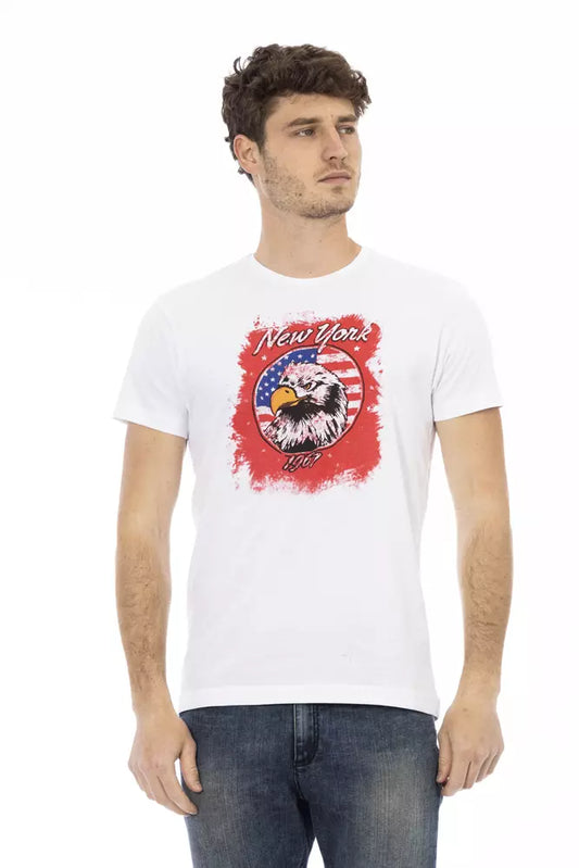Trussardi Action Weißes Herren-T-Shirt aus Baumwolle