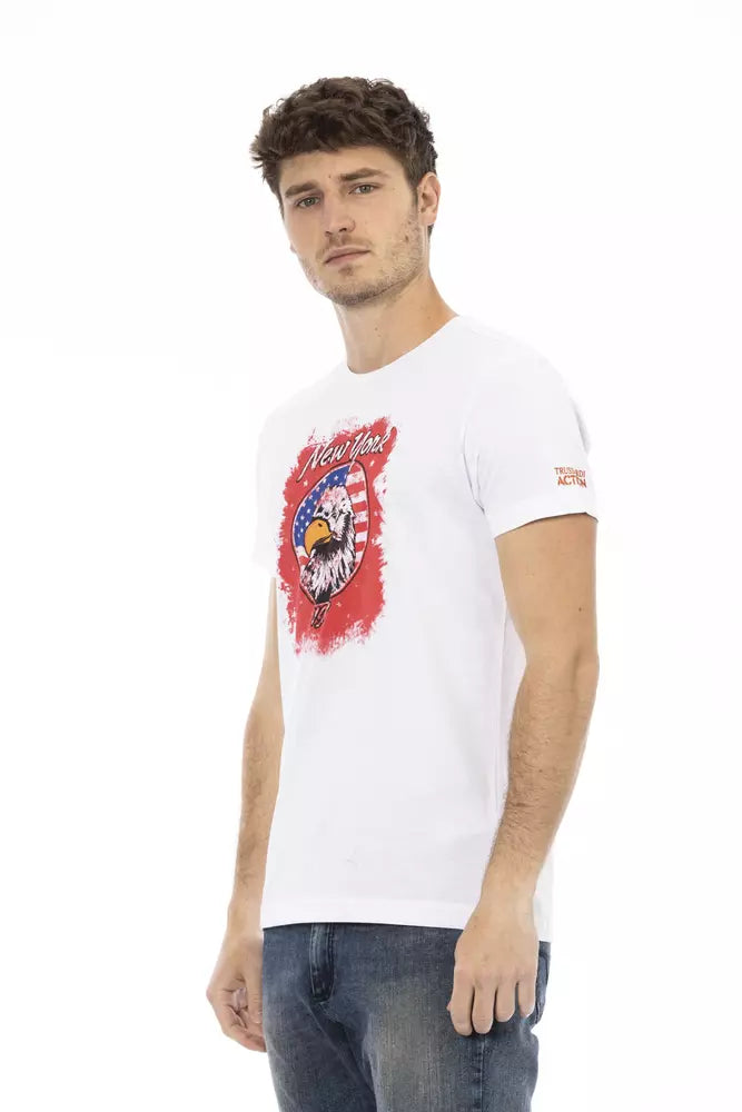 Trussardi Action Weißes Herren-T-Shirt aus Baumwolle