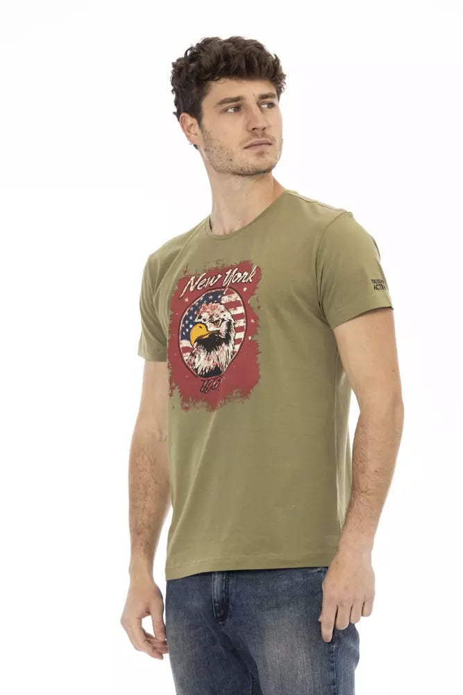 Trussardi Action Grünes Herren-T-Shirt aus Baumwolle