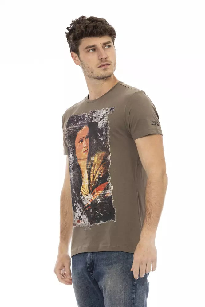 Trussardi Action Braunes Baumwoll-T-Shirt für Herren